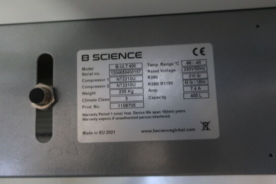 Fryseskab B SCIENCE GLOBAL B-ULT 400 (Display total skadet)
