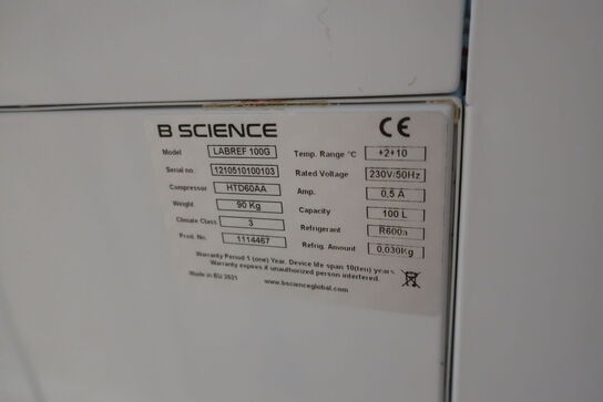 Køleskab B SCIENCE LABREF 100G