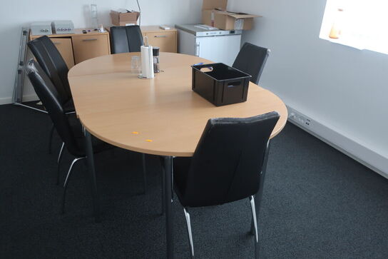 Mødebord med 5 stk. stole