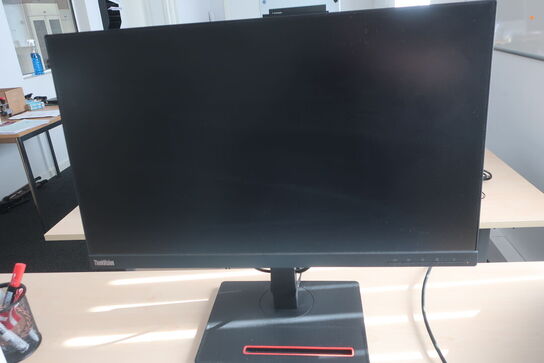 El. hæve/sænke skrivebord med indhold samt kontorstol