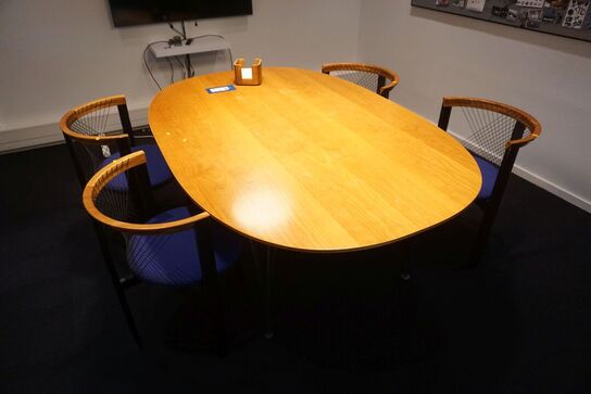 Konferencebord PIET HEIN inkl. 4 stole TRANEKÆR DANMARK 