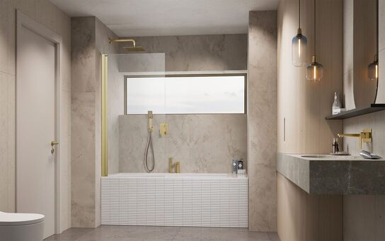 Børstet Guld Badekarvæg STRØMBERG