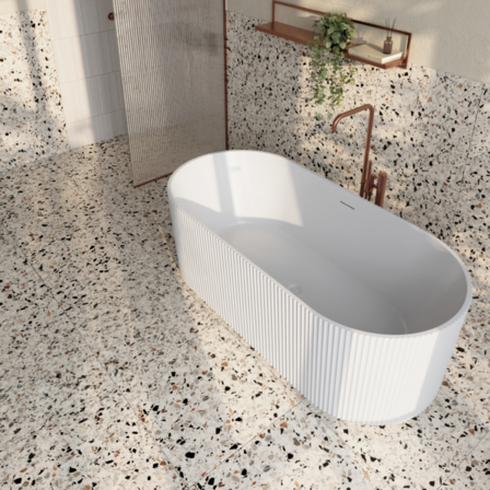 Leonora oval mat hvid fritstående kar -  Strømberg  STRØMBERG