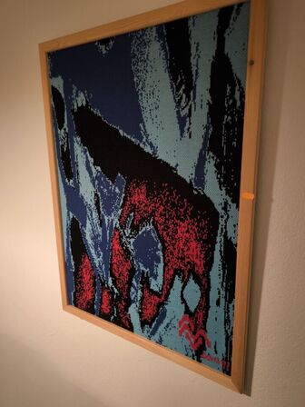 Indrammet broderi 71x97 CM