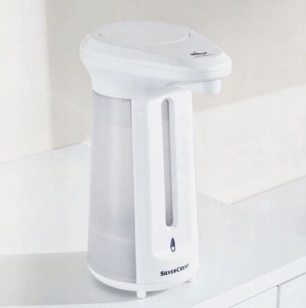 10 stk. silvercrest elektrisk sæbedispenser 315 ml led inkl. batteri(ubrugt)