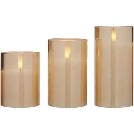 3 stk. blokker led Lys m. fjernbetjening 3 pak amber(ubrugt)