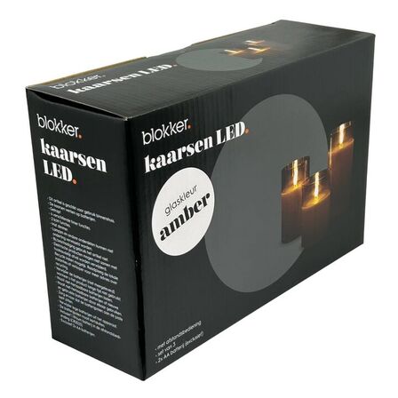 2 stk. blokker led Lys m. fjernbetjening 3 pak amber(ubrugt)