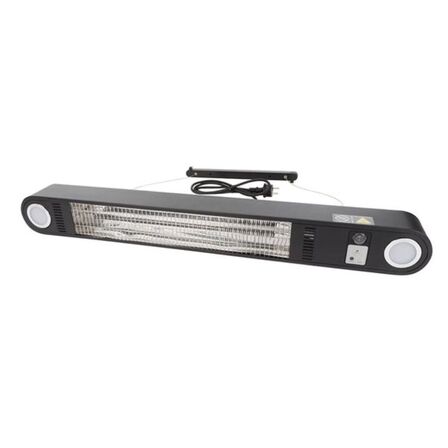 Perel terrassevarmer m. lys  væg el. loftmont m. remote  1500w(ubrugt)