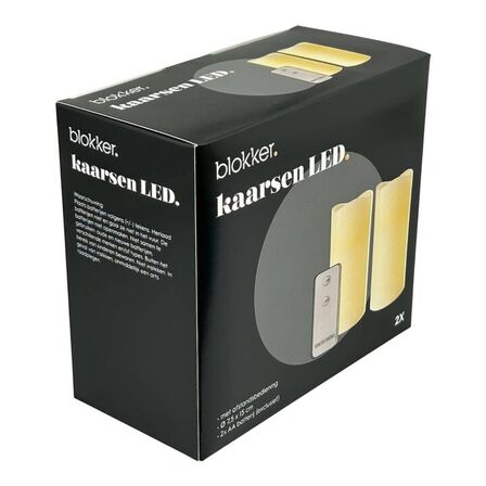 2 stk. blokker led lys m. fjernbetjening 2 pak elfenben(ubrugt)
