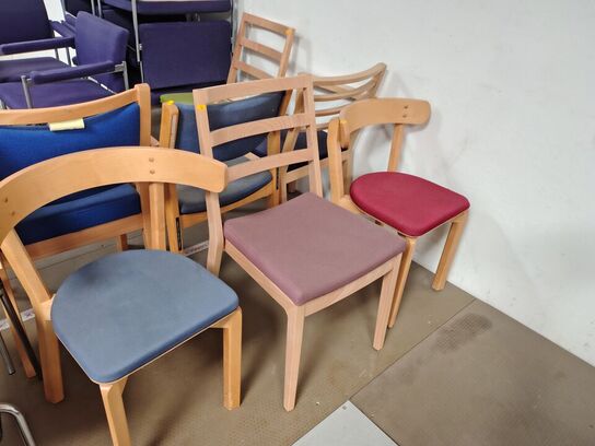 6 stole, assorterede