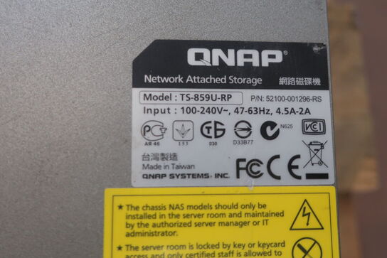 Netværkslagringsserver (NAS) QNAP Model: TS-859U-RP