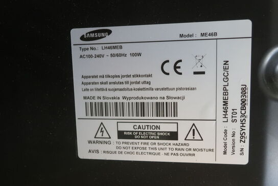 Fladskærms Tv 46" SAMSUNG Model: LH46MEB 