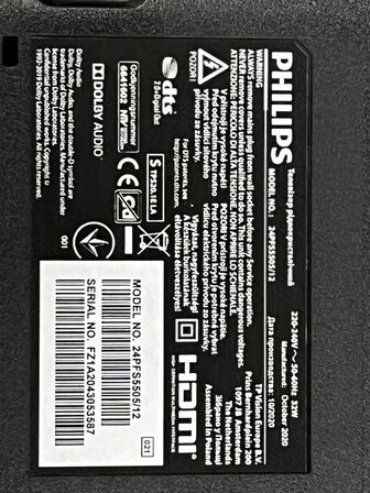 Fladskærms Tv 24" PHILLIPS Model: 24PFS5505/12