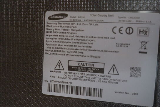 Fladskærms Tv 32" SAMSUNG Model: LH32DBEOLGC/EN