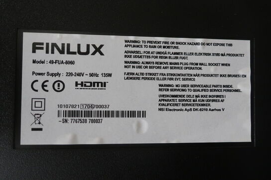 Fladskærms Tv 49" FINLUX Model: 49-FUA-8060