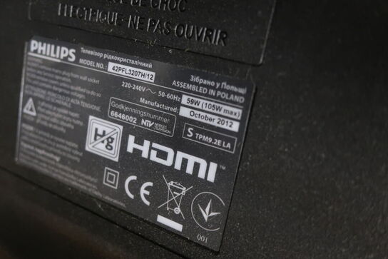 Fladskærms Tv 42" PHILLIPS Model: 42PFL3207H/12