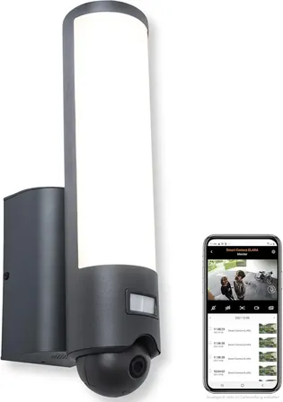 Lutec elara udendørslampe med kamera og led-lys(ubrugt)