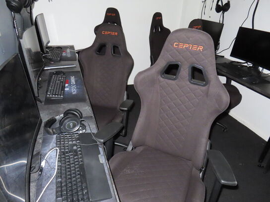 HELE RUMMET, 5 x GAMER PLADSER inkl. borde og hylder 