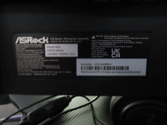 27" curved gaming monitor, ASROCK PHANTOM GAMING pg27f15rs1a 