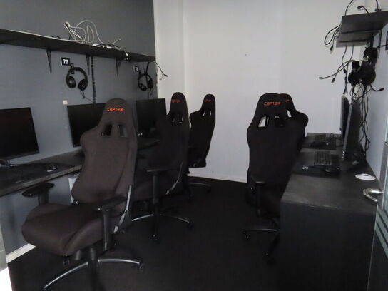 HELE RUMMET, 5 x GAMER PLADSER inkl. borde og hylder 