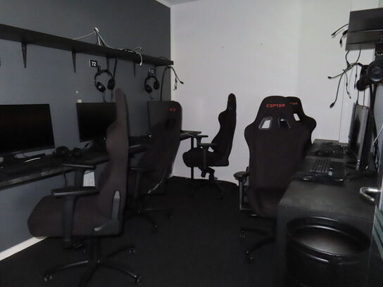 HELE RUMMET, 5 x GAMER PLADSER inkl. borde og hylder 