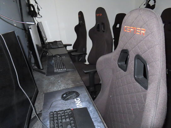 HELE RUMMET, 5 x GAMER PLADSER inkl. borde og hylder 