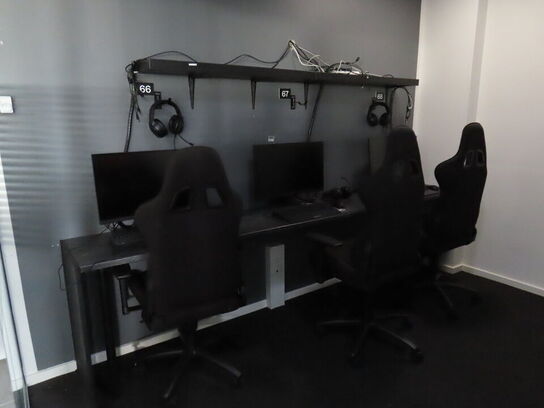 HELE RUMMET, 5 x GAMER PLADSER inkl. borde og hylder 