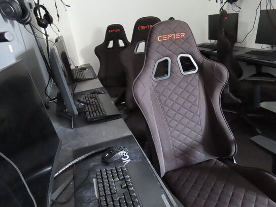 HELE RUMMET, 5 x GAMER PLADSER inkl. borde og hylder 