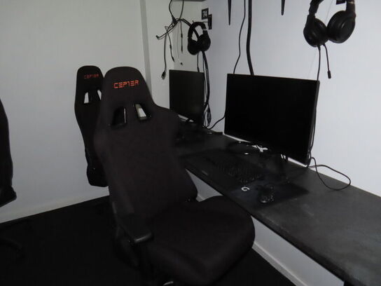 HELE RUMMET, 5 x GAMER PLADSER inkl. borde og hylder 