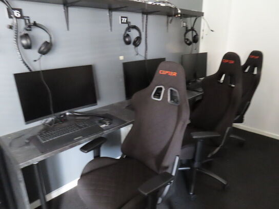 HELE RUMMET, 5 x GAMER PLADSER inkl. borde og hylder 