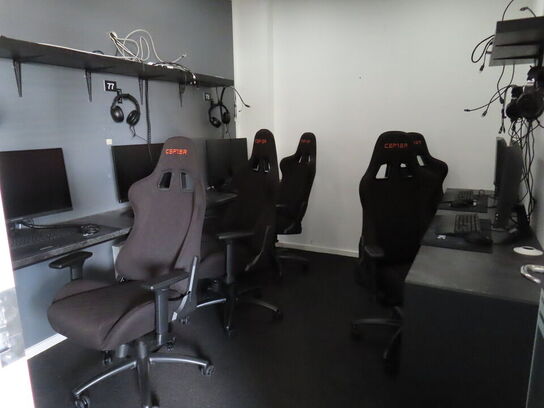 HELE RUMMET, 5 x GAMER PLADSER inkl. borde og hylder 