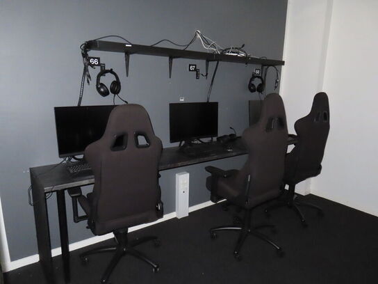 HELE RUMMET, 5 x GAMER PLADSER inkl. borde og hylder 