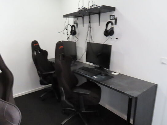 HELE RUMMET, 5 x GAMER PLADSER inkl. borde og hylder 