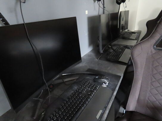 HELE RUMMET, 5 x GAMER PLADSER inkl. borde og hylder 