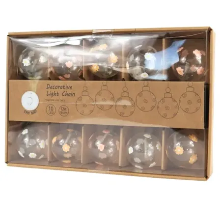4 stk. lyskæde 10 led batteridrevet 320 cm assorteret(ubrugt)