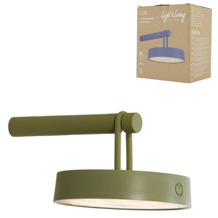2 stk. væglampe toliara led genopladelig olive green 19 cm(ubrugt)