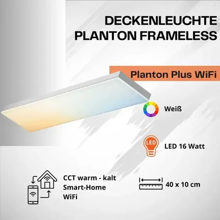 Ledvance loftlampe planon frameless 16 watt led wifi 40 cm hvid(ubrugt)