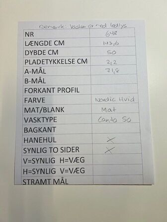 KUMA vask m. LED lys