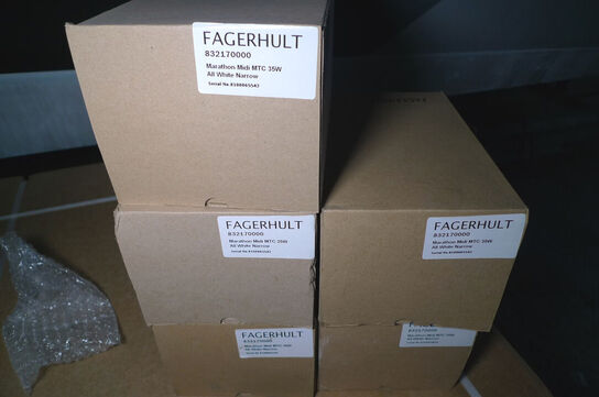 5 stk. lamper t/lysskinne, hvid