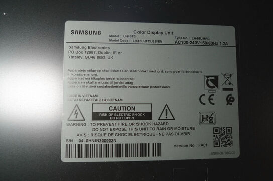 Prof. Monitor 46" Samsung UH46F5, HDMI, DVI, RJ45 m.m.