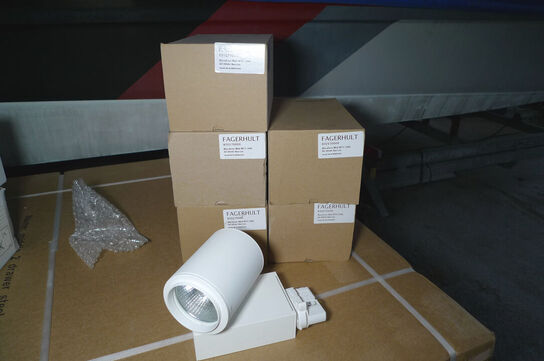 5 stk. lamper t/lysskinne, hvid