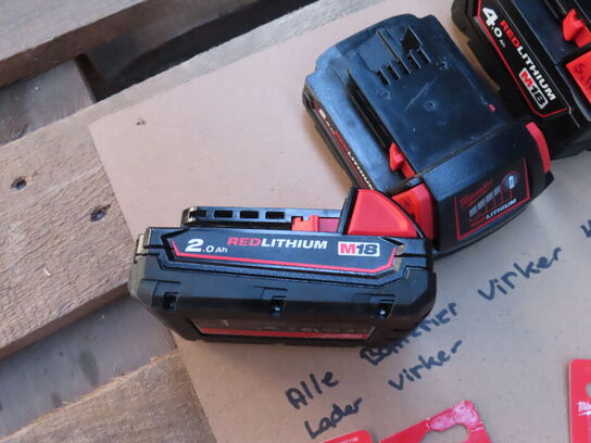 Diverse bor, batterier mv. MILWAUKEE