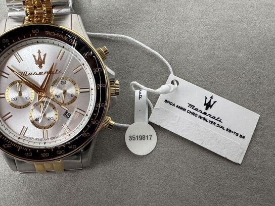 Armbåndsur MASERATI SFIDA 44MM CHRO W/SILVER DIAL SS+YG BR