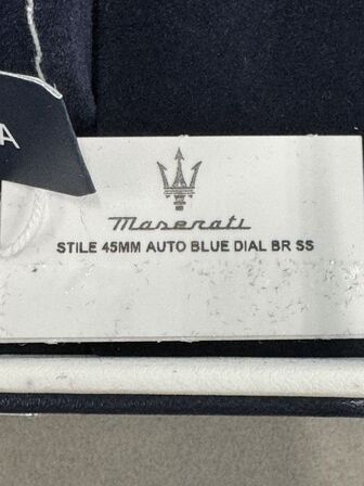 Armbåndsur MASERATI STILE 45MM AUTO BLUE DIAL BR SS