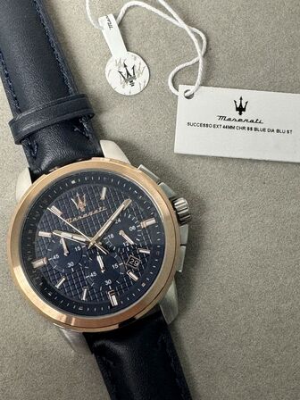 Armbåndsur MASERATI SUCCESSO EXT 44MM CHR SS BLUE DIA BLU ST