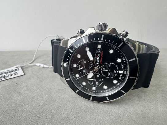 Armbåndsur SECTOR 450 43MM CHR BLACK DIAL BLACK SILICON ST