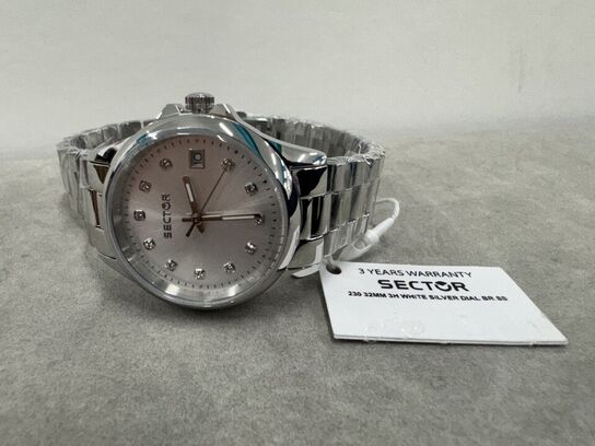 Armbåndsur SECTOR 230 32MM 3H WHITE SILVER DIAL BR SS