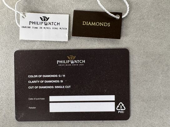 Armbåndsur PHILIP WATCH CARIBE 31MM 3H W/SIL DIAL W/DIA
