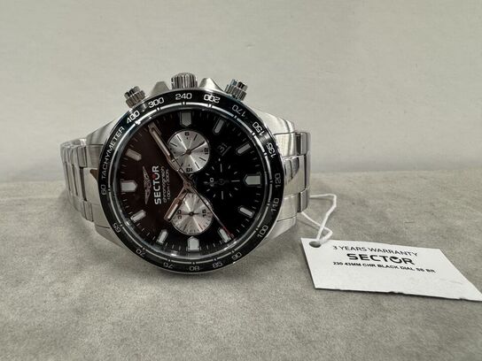 Armbåndsur SECTOR 230 43MM CHR BLACK DIAL SS BR