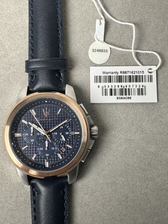 Armbåndsur MASERATI SUCCESSO EXT 44MM CHR SS BLUE DIA BLU ST